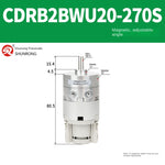 Blade Type Swing Rotary Cylinder CRB1BW50-90S Degree CRB2BW15/20/30/90S/180S/270S