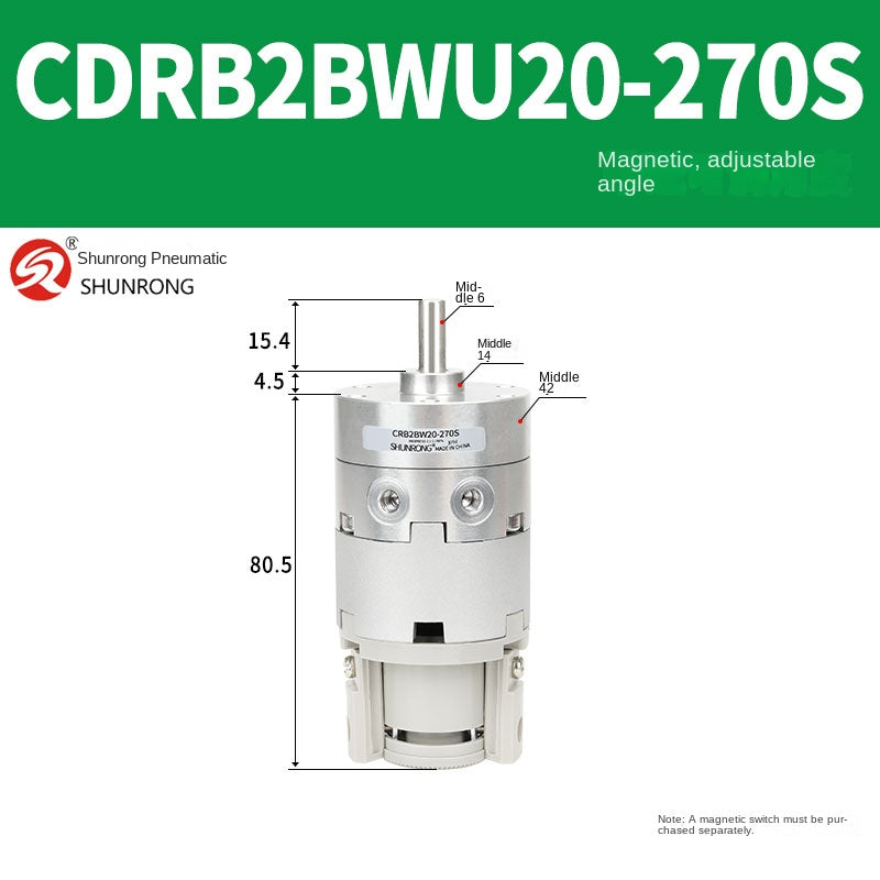 Blade Type Swing Rotary Cylinder CRB1BW50-90S Degree CRB2BW15/20/30/90S/180S/270S