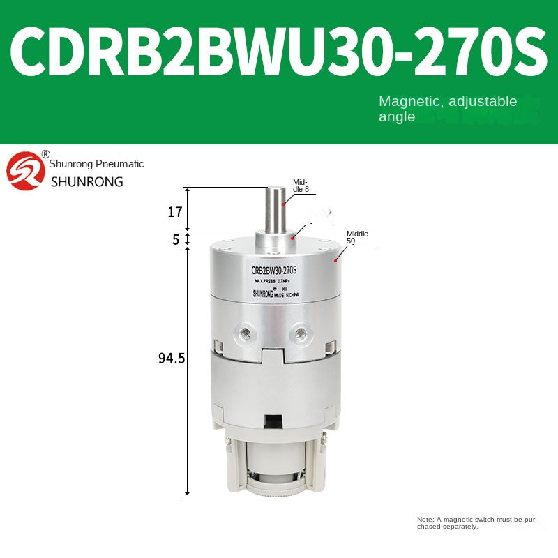 Blade Type Swing Rotary Cylinder CRB1BW50-90S Degree CRB2BW15/20/30/90S/180S/270S