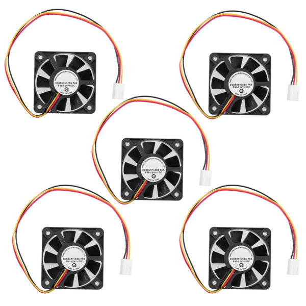 1/2/5Pcs 50*50*10mm 3Pin CPU Cooler Fan Heatsinks Radiator CPU Cooling Brushless Fan Ventilador for Computer Desktop PC 12V