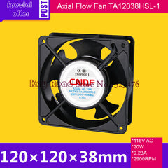 115 V AC 60HZ 0.23A 20W 2900RPM 120*38mm Anticorrosion Cooling Radiator Axial Fan TA12038HSL-1 FZY for Electroplate Factory