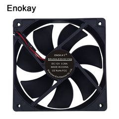 1pc Enokay 12025 120mm DC cooling fan for computer, 12cm exhaust fan DC 12v 2400RPM quiet fan cooler