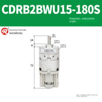 Blade Type Swing Rotary Cylinder CRB1BW50-90S Degree CRB2BW15/20/30/90S/180S/270S