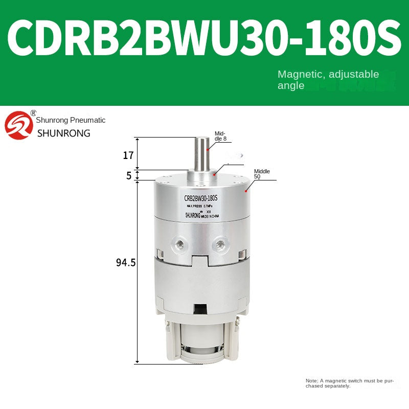 Blade Type Swing Rotary Cylinder CRB1BW50-90S Degree CRB2BW15/20/30/90S/180S/270S