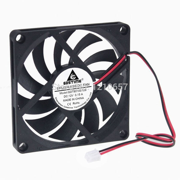 30Pcs lot Gdstime Brushless Axial Industrial Flow Cooling Fan 80mm x 10mm 8010S DC 12V 2Pin