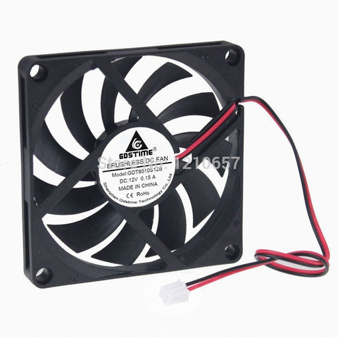 30Pcs lot Gdstime Brushless Axial Industrial Flow Cooling Fan 80mm x 10mm 8010S DC 12V 2Pin