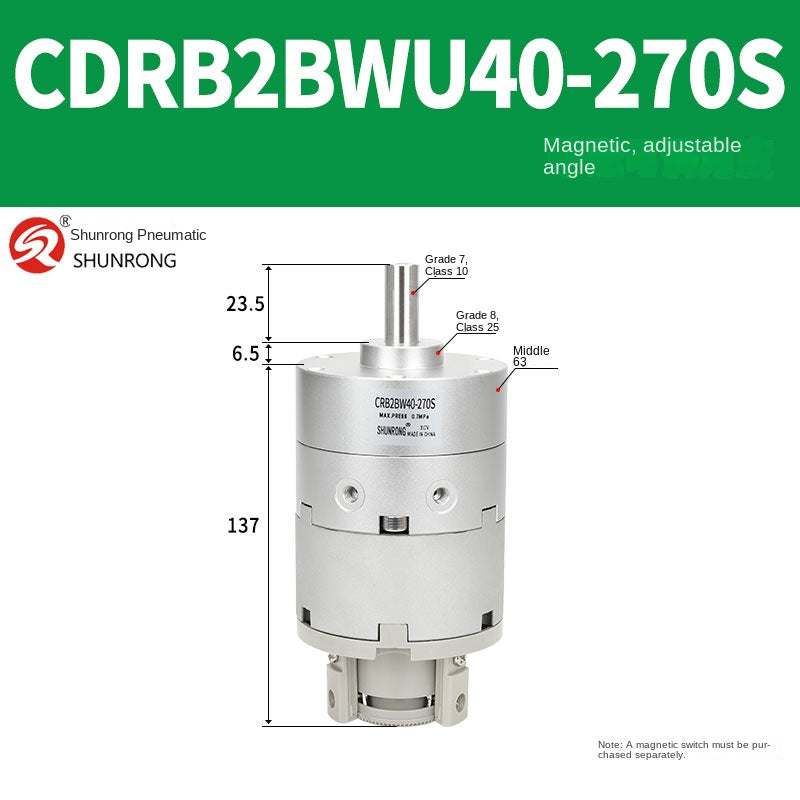 Blade Type Swing Rotary Cylinder CRB1BW50-90S Degree CRB2BW15/20/30/90S/180S/270S