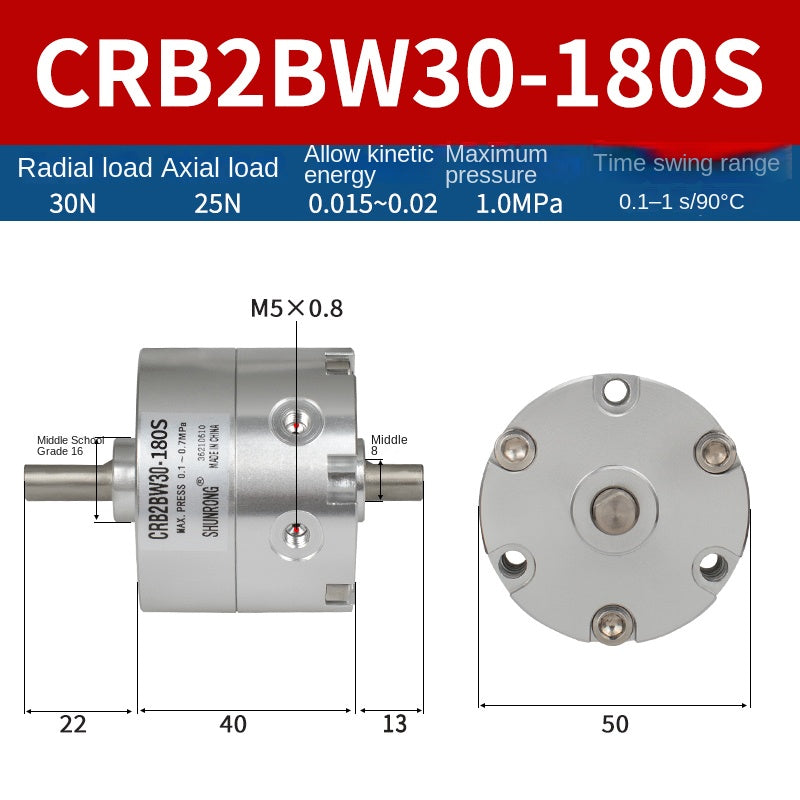 Blade Type Swing Rotary Cylinder CRB1BW50-90S Degree CRB2BW15/20/30/90S/180S/270S