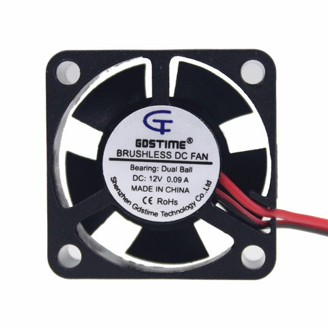 5Pieces Gdstime 12V 3cm 30mmx 10mm Two Ball Bearing 2Pin 2.0 30x30x10mm Small Brushless Cooler Cooling Fan