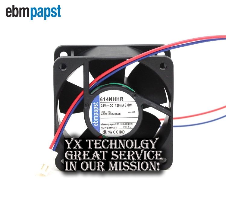 60*60*25mm 2-wire 6CM 6025 24V 3.0W 614NHHR inverter cooling fan for ebmpapst