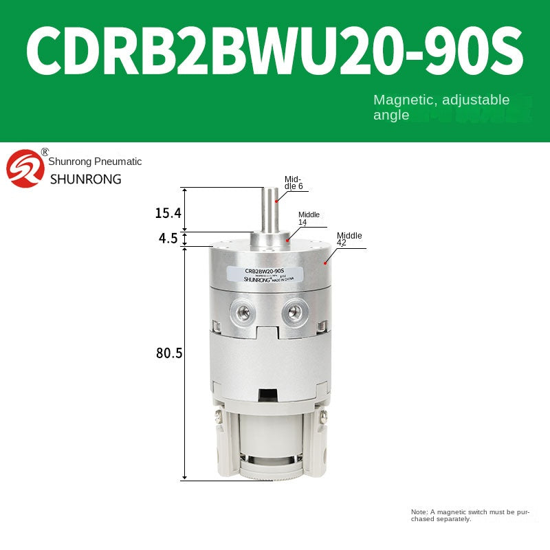Blade Type Swing Rotary Cylinder CRB1BW50-90S Degree CRB2BW15/20/30/90S/180S/270S