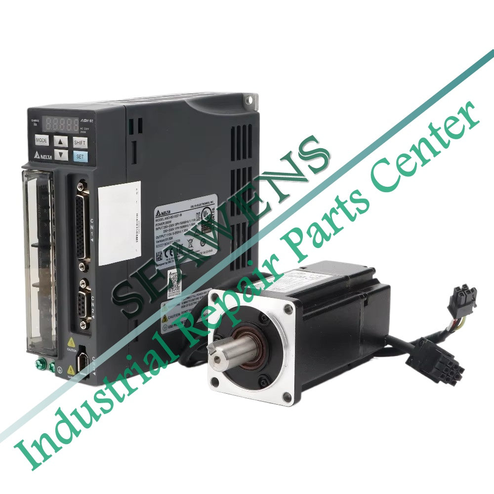 DELTA AC Servo 400W B2 Series 0.4KW 1.27NM 3000rpm 60MM ASD-B2-0421-B + ECMA-C20604SS Motor Drive Kit with 3m Cable
