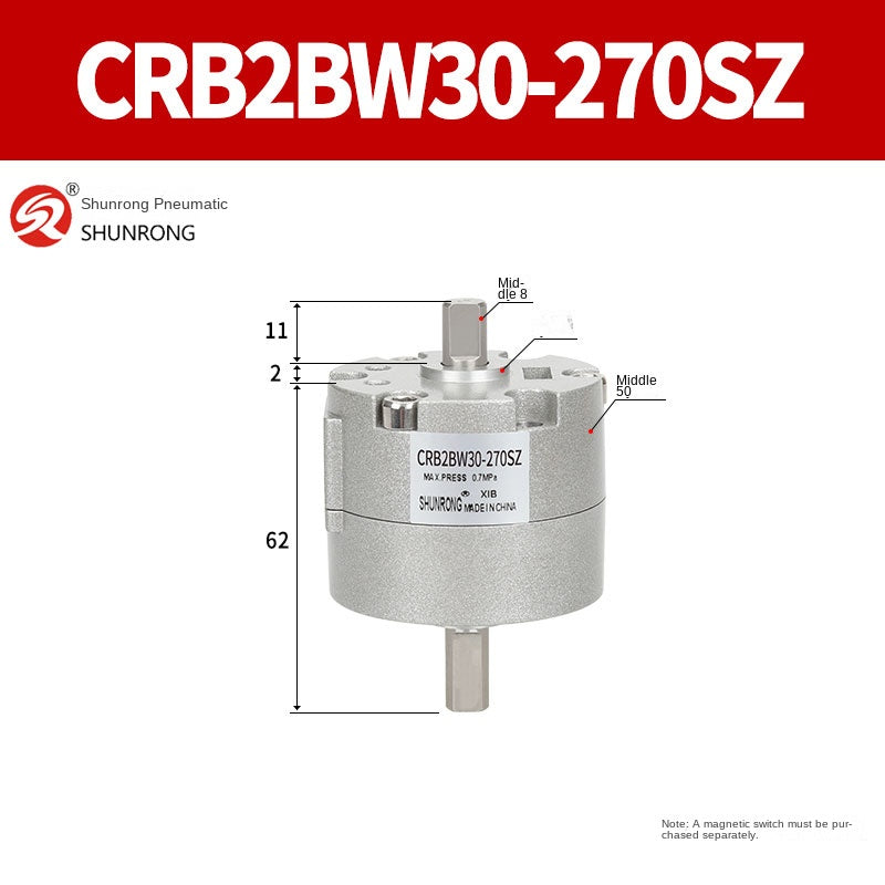 Blade Type Swing Rotary Cylinder CRB1BW50-90S Degree CRB2BW15/20/30/90S/180S/270S