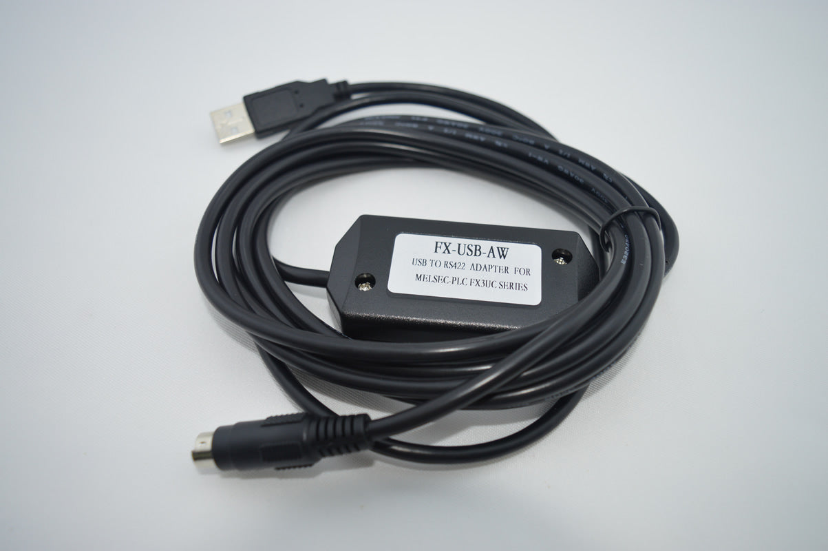 FX-USB-AW : USB/RS422 interface for Mitsubishi FX3U/FX2N/FX1N/FX0/FX0S/FX1S series PLC, 2.5 meters, Fast Shipping