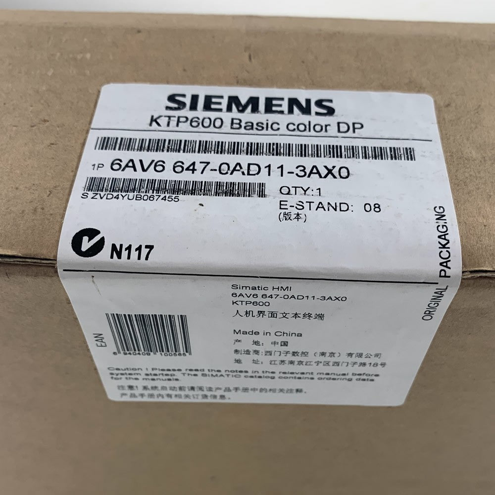 New Siemens 6AV6647-0AD11-3AX0 SIMATIC HMI KTP600 6" Panel 6AV6 647-0AD11-3AX0