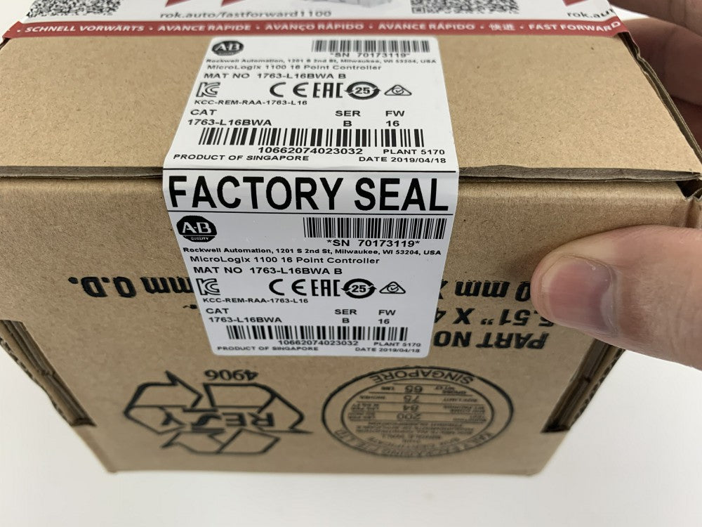 New Factory Sealed AB 1763-L16BWA SER B MicroLogix 1100 16 Point Controller PLC
