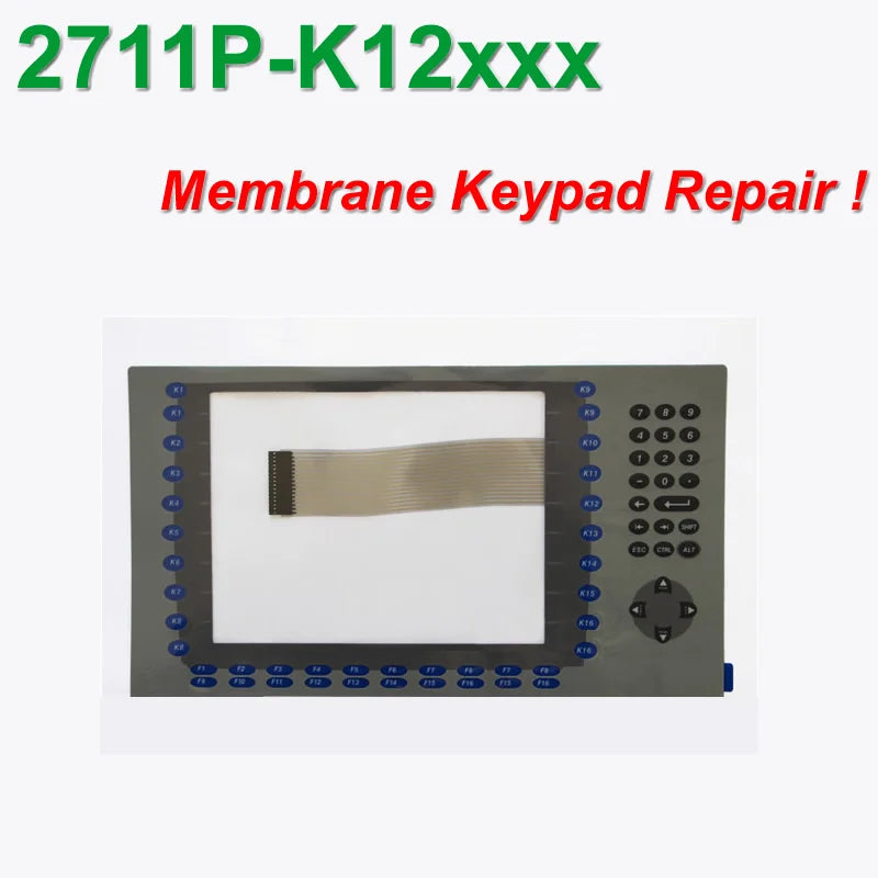 Allen Bradley PanelView PLUS 1250 2711P-K12 membrane overlay glass keypad 2711P-RDK12 2711P-K12C for Panel repair,Have in stock