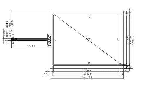 6.5 inch 4:3 146mm*114mm Touch Screen Glass for operation Panel repair~do it yourself, Have in stock