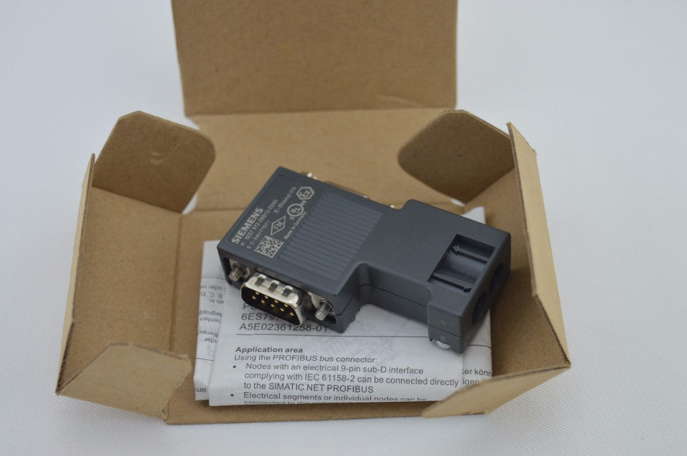 6ES7972-0BB12-0XA0 PROFIBUS Connector for SIMATIC DP BUS up to 12M BIT/S, with PG port