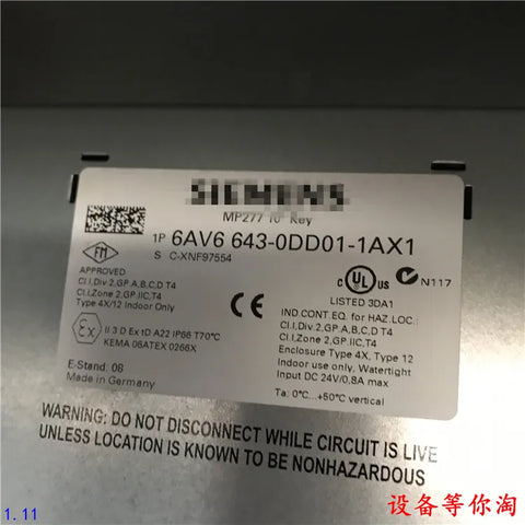 6AV6643-0DD01-1AX1 6AV6 643-0DD01-1AX1 SIMATIC MP 277 10" KEY PANEL 10 4" TFT DISPLAY & HAVE IN STOCK