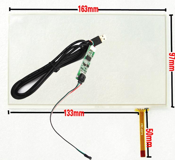 USB Controller Kit+7" 163*97mm 163*97mm Univeral 4 Wire Resistive Size: 163x97mm 163mm*98mm Touch Panel Digitizer, FAST SHIPPING