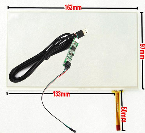 USB Controller Kit+7" 163*97mm 163*97mm Univeral 4 Wire Resistive Size: 163x97mm 163mm*98mm Touch Panel Digitizer, FAST SHIPPING