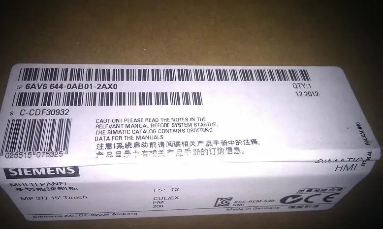 6AV6644-0AB01-2AX0 6AV6 644-0AB01-2AX0 MP377-15 15 INCH TOUCH PANEL & HAVE IN STOCK