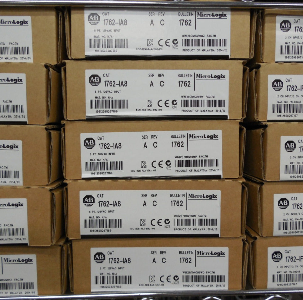 ALLEN BRADLEY MICROLOGIX 1762-IA8 MICROLOGIX 8-POINT 120V AC INPUT (FACTORY SEALED)