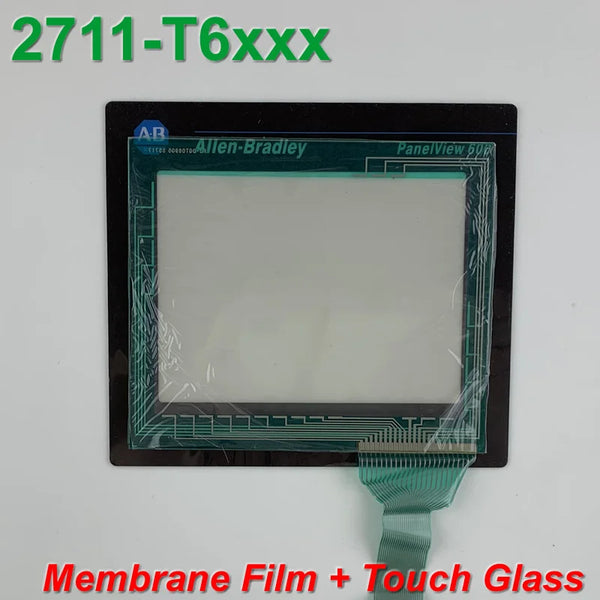 ALLEN BRADLEY 2711-T6C PANELVIEW 600 TOUCH SCREEN WITH GLASS REPLACEMENT COVER 2711-T6C OVERLAY, HAVE IN STOCK