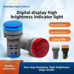 Digital indicator voltage LED mini signal light 22MM round 500V digital display, voltmeter indicator