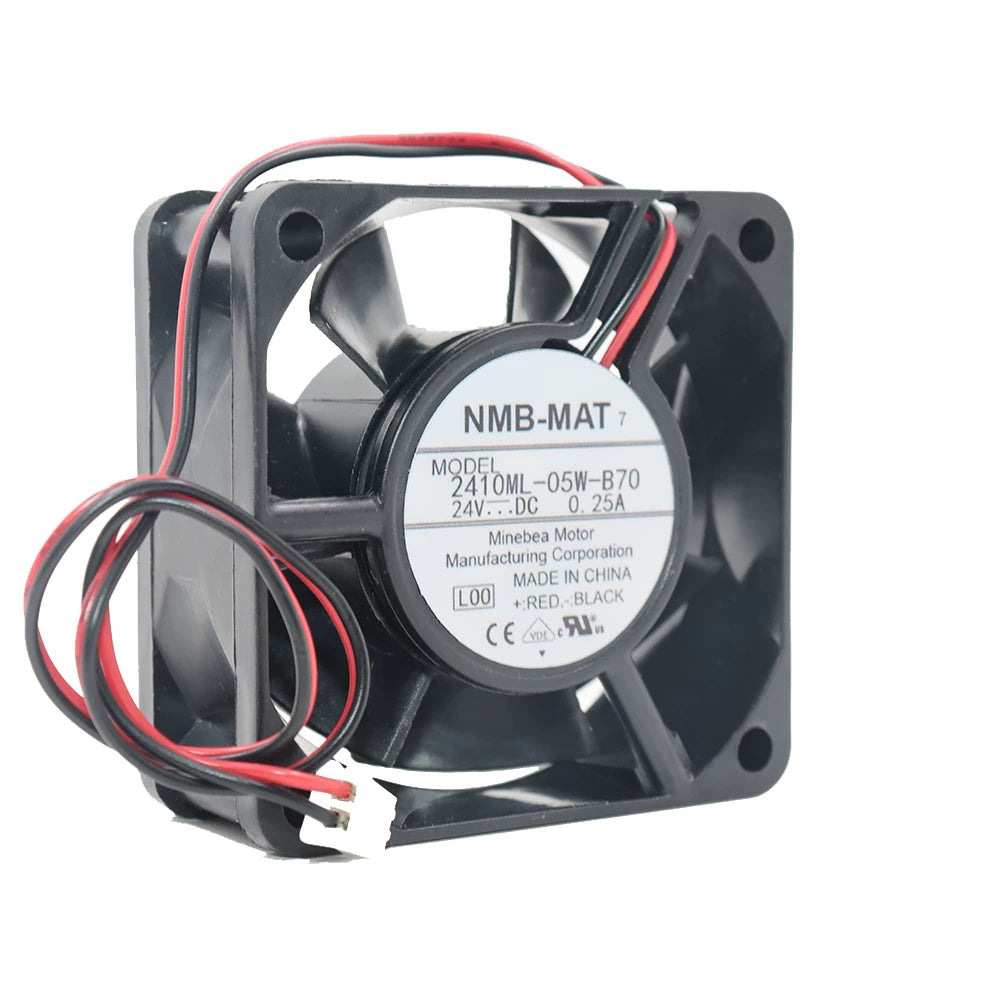 Original Schneider VFD Cooling Fan NMB 2410ML-05W-B70 24V 0.25A 60x60x25mm DC Axial Fan for Variable Frequency Drive Inverter Replacement