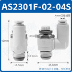 SMC Type J‑AS1301F‑M5‑06 Universal Pneumatic Speed Control Valve, M5×0.8 Male Thread to 6mm Push‑In Fitting, Meter‑Out Exhaust Throttle Valve, 360° Swivel Rotary Flow Controller for Compact Automation