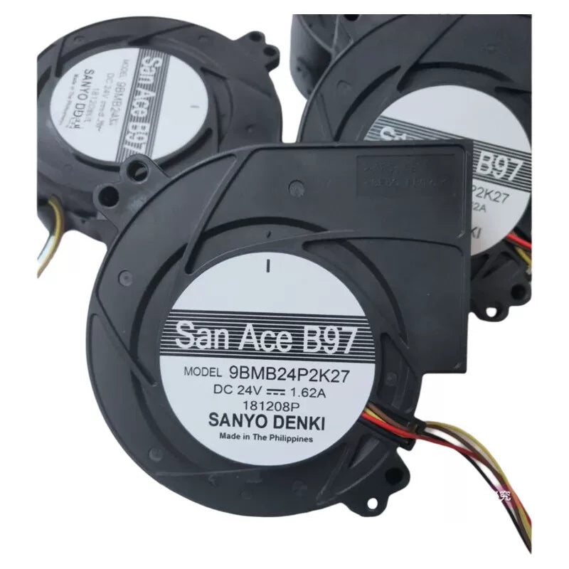 SANYO DENKI 9BMB24P2K27 DC Turbo Cooling Fan 9733 24V 1.62A for Server Cabinet Heat Dissipation