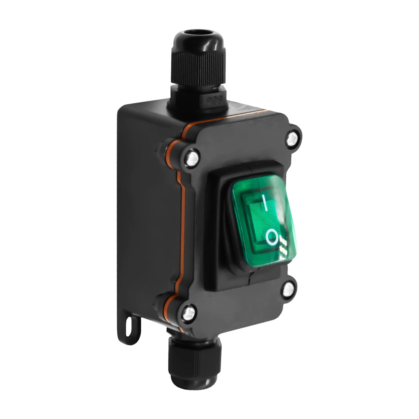 KCD4 Waterproof Rocker Switch 2 Position 4 Pin Screw Terminal, 16A/30A Red Green Snap-in Toggle Switch for Battery Modification