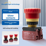 Guangke LA22E IP67 Waterproof Emergency Stop Button Switch, 22mm Mushroom Head, Self-Locking E-Stop, Red Safety Push Button, 10A 600V, Industrial Emergency Cut-Off for CNC, Machinery, Automation