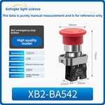 XB2 Series 22mm Push Button Switch, Self‑Reset Momentary / Knob Selector / Emergency Stop, BA31 (Green 1NO) / BA42 (Red 1NC) / BD21 (2‑Position Knob) / BS542 (Mushroom Head E‑Stop), IP65 Industrial Control Switch