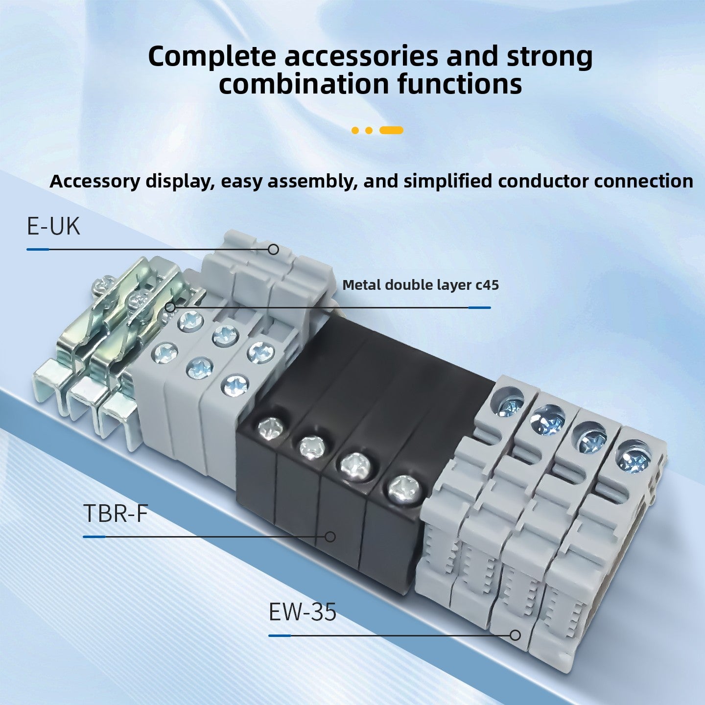 Terminal Holder Set | E/UK, EW35, C45, TBR‑F | DIN Rail Fixing Accessories