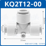 SMC Type KQ2T04-00 / KQ2T06-00 / KQ2T08-00 Equal Diameter T‑Type Pneumatic Fitting | One‑Touch Union Tee