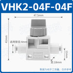 SMC Type VHK2-04F-04F 2‑Way 3‑Way Manual Pneumatic Valve, Push‑In Quick‑Connect Hand‑Operated Exhaust Valve