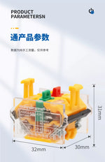 LA38 Series 22mm Push Button Switch, Base / Knob / Emergency Stop Mushroom Head / Reset / Double Button, Industrial Control Panel Momentary/Latching Switch with Contact Points