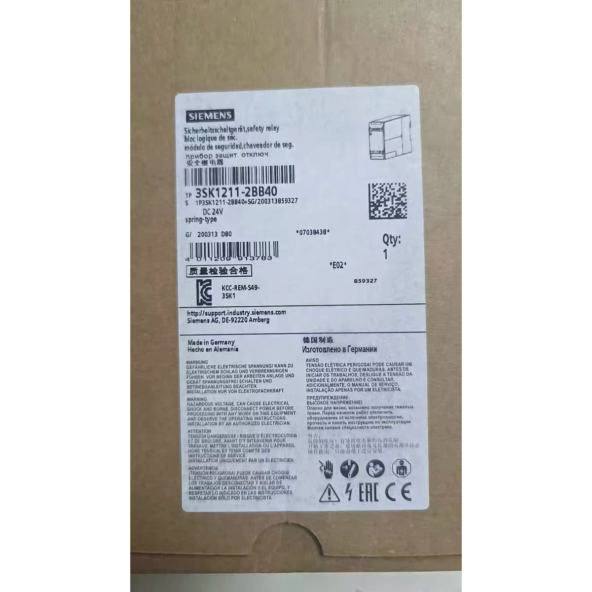Genuine Siemens 3SK1211-1BB40 / 3RP2505-1BW30 / 3RP2525 Safety Relay & Time Delay Relay, DIN Rail, 24V DC, In Stock
