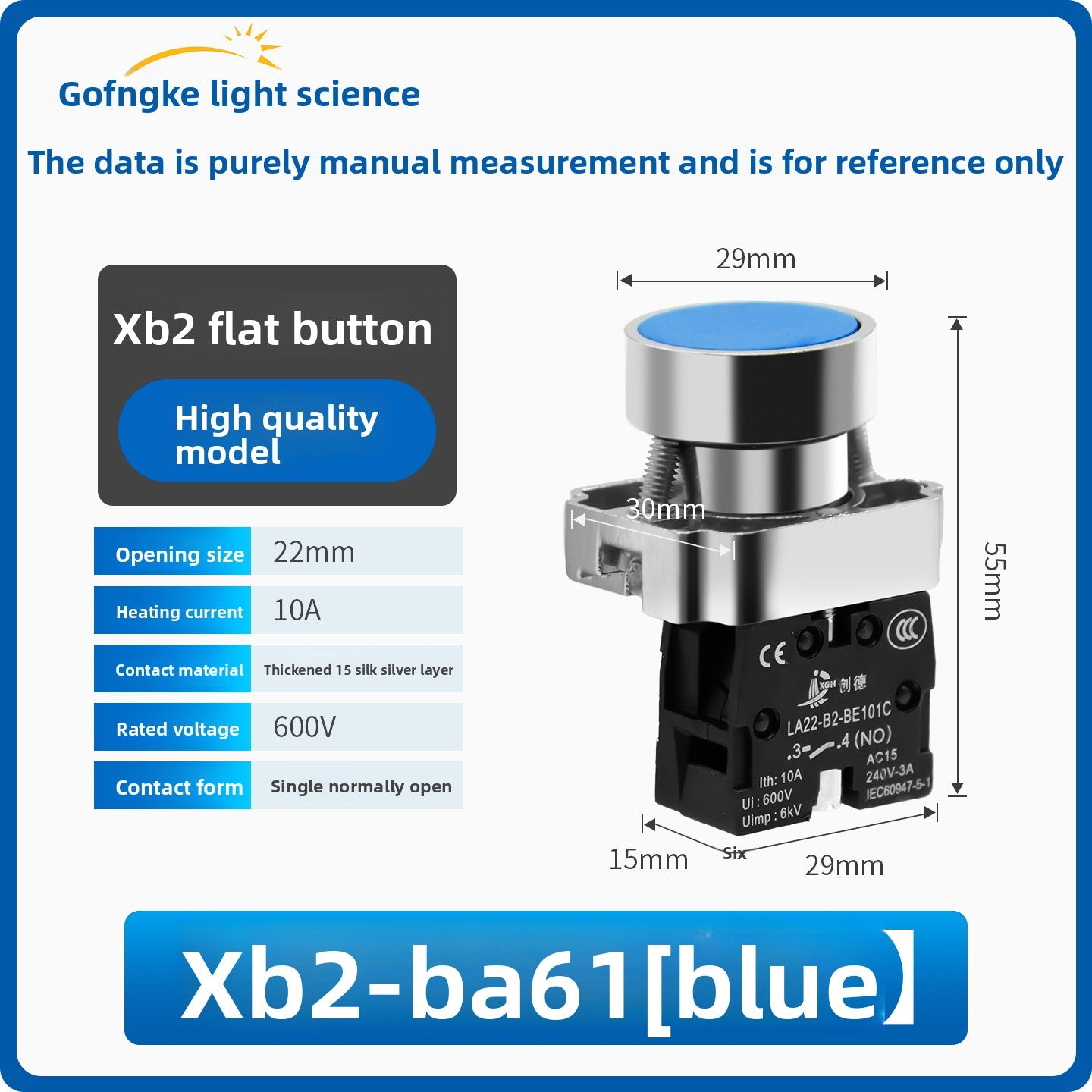 XB2 Series 22mm Push Button Switch, Self‑Reset Momentary / Knob Selector / Emergency Stop, BA31 (Green 1NO) / BA42 (Red 1NC) / BD21 (2‑Position Knob) / BS542 (Mushroom Head E‑Stop), IP65 Industrial Control Switch