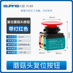22mm Mushroom Head IP67 Waterproof Self‑Reset Push Button Switch, Red/Green Power Start/Stop Control