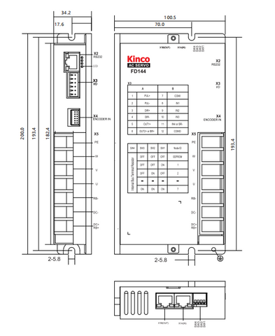 FD144S-CB-000 1.5KW low voltage servo AGV trolley RS232 + CAN + direct drive brake