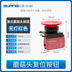 22mm Mushroom Head IP67 Waterproof Self‑Reset Push Button Switch, Red/Green Power Start/Stop Control