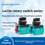 LA22E 22mm IP67 Rotary Switch | 2‑/3‑Position | Black Silver‑Contact Selector