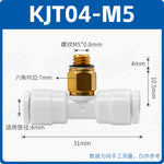 SMC Type Mini Tee Push‑In Pneumatic Fitting | KJT03‑00 KJT23‑M5 Thread‑to‑Quick Connector | Jinye Pneumatic