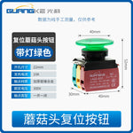 22mm Mushroom Head IP67 Waterproof Self‑Reset Push Button Switch, Red/Green Power Start/Stop Control