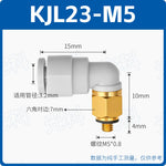 SMC Type KJL23-M3 / KJW04-M5 / KJL04-00 Miniature Right Angle Pneumatic Fitting | One‑Touch Elbow Connector | Gold Industry Mini Connector
