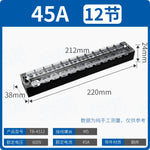 TB Series Fixed High Current Terminal Block, 15A 25A 45A Screw Wiring Terminal Strip, Fixed Base Power Distribution Terminal Board for Cabinet Power Wiring & Industrial Control